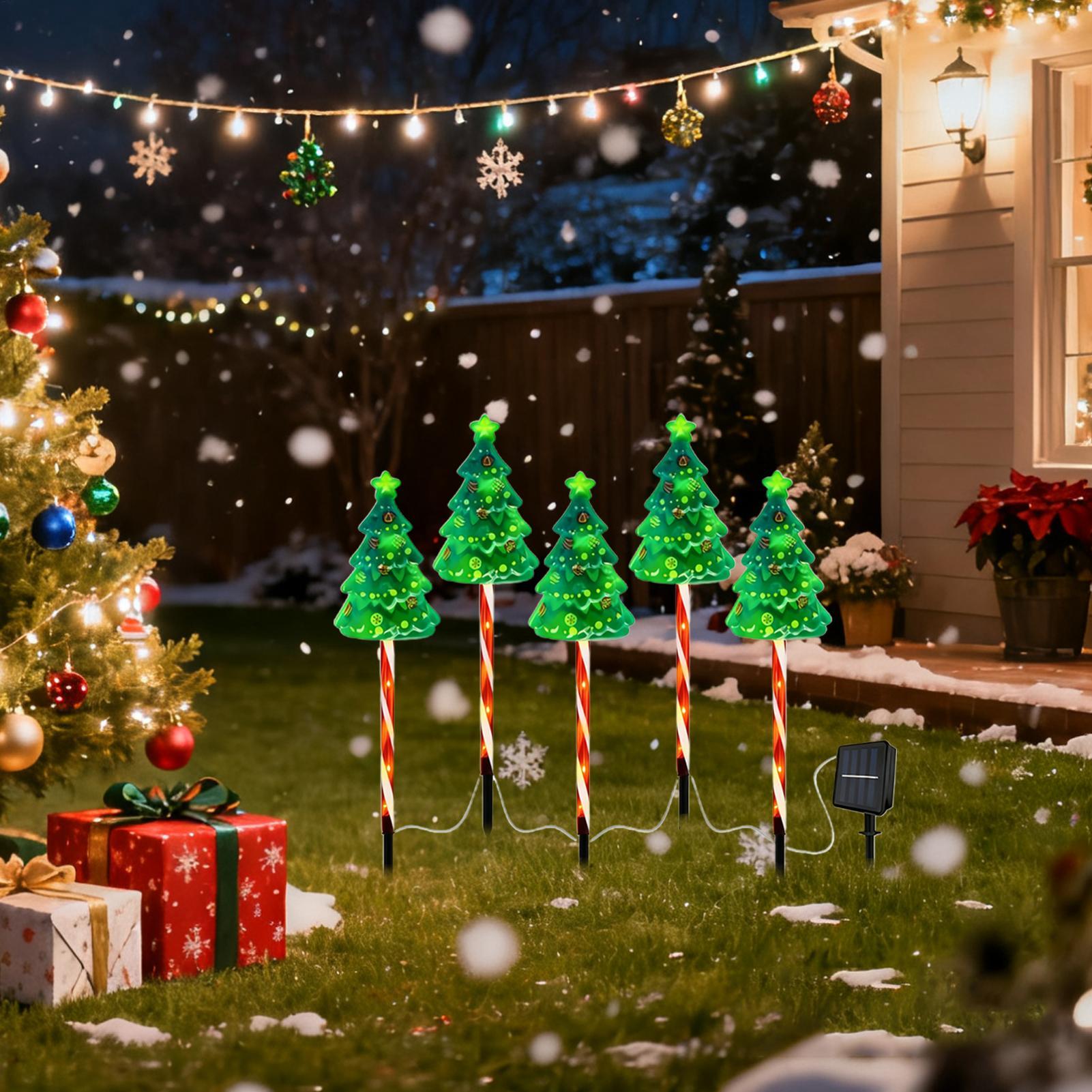 Outdoor Yard Power Stake - Noel Ağacı Araba Yolu Işığı Güneş