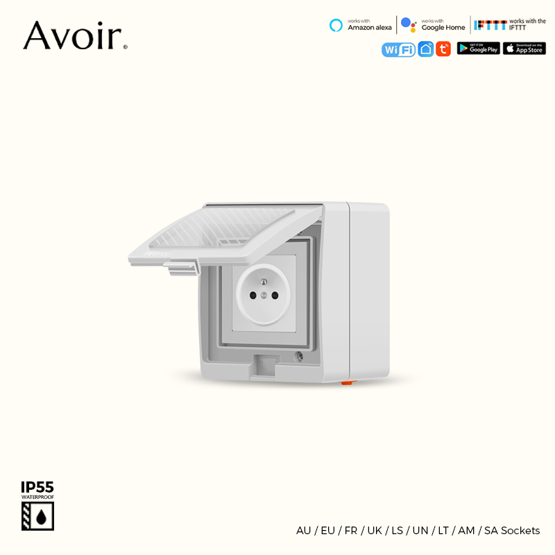 Outdoor Power Inlet Box - Avoir Tuya Akıllı Su Geçirmez Wifi