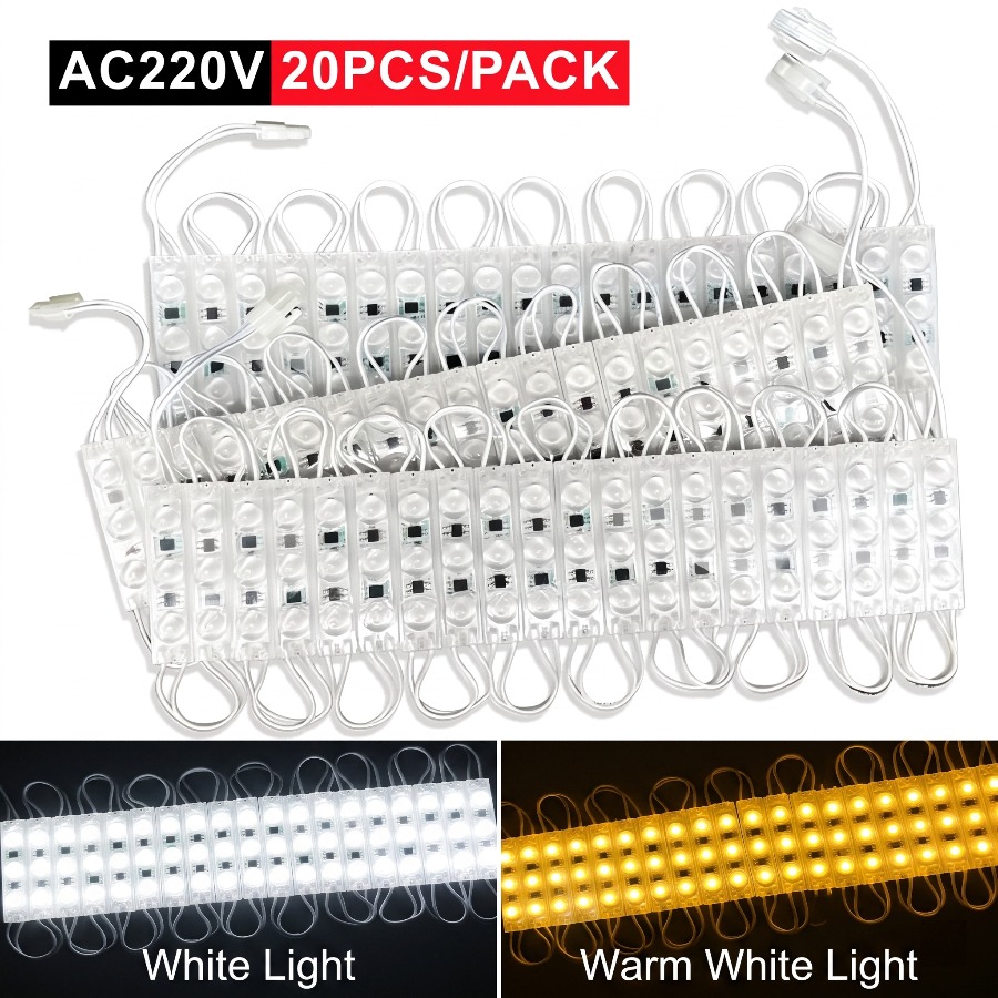 Outdoor Power Strip Weatherproof - 220V Vurgu Led Modülü 20 ADET