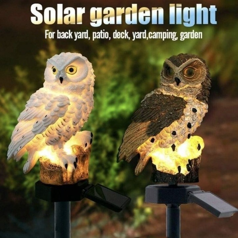Outdoor Yard Power Stake - Güneş Enerjili Baykuş Bahçe Lambası, LED