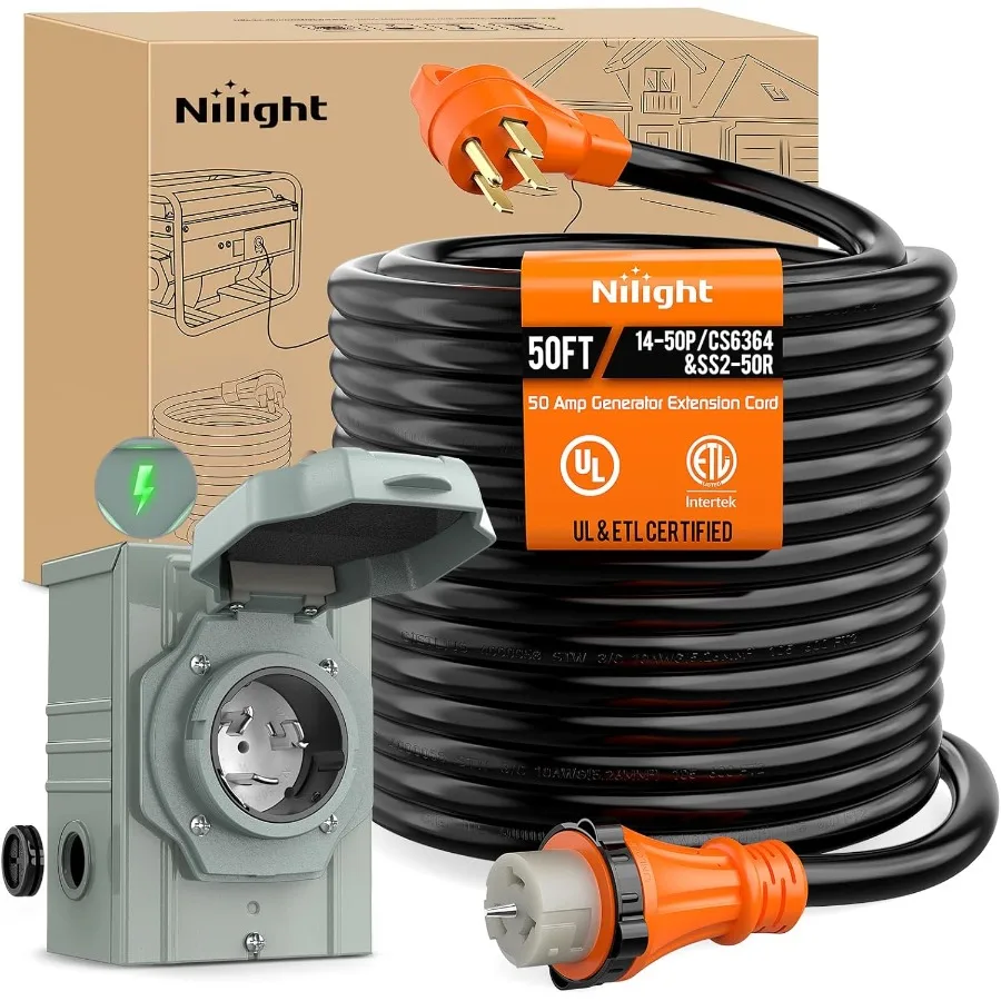 50A 50FT Ağır Hizmet Tipi Jene - Outdoor Power Inlet Box incelemesi ve fiyatı