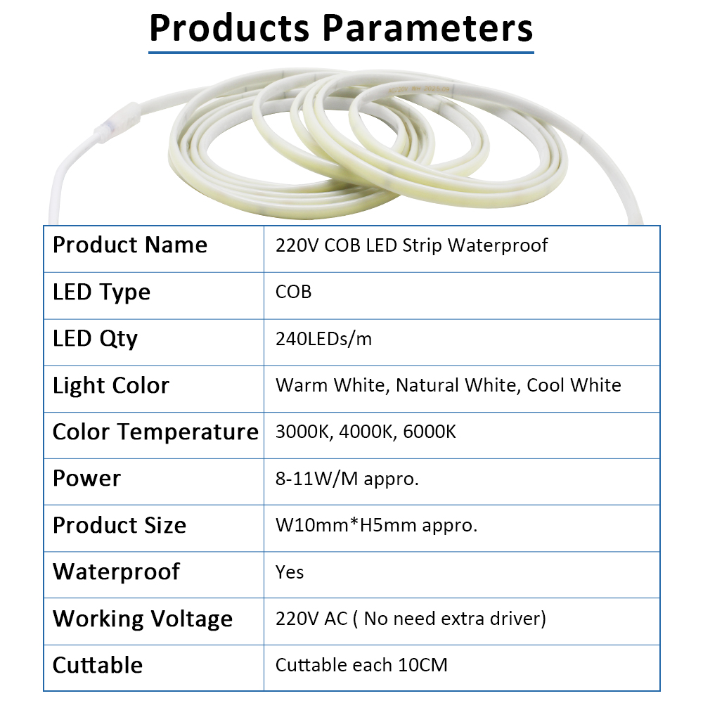220V IP67 Su Geçirmez COB Led  - Outdoor Power Strip Weatherproof incelemesi ve fiyatı