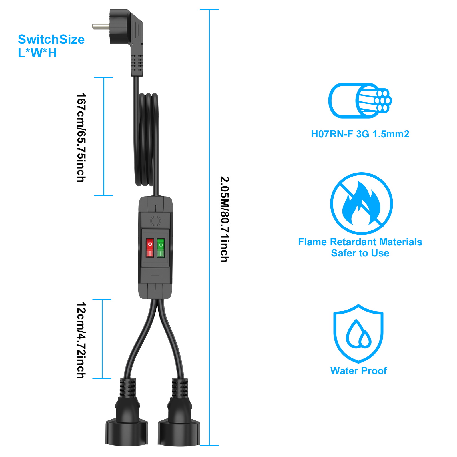 AB Fişi 40cm/2m Uzatma Kablosu - Outdoor Power Extension Cord incelemesi ve fiyatı
