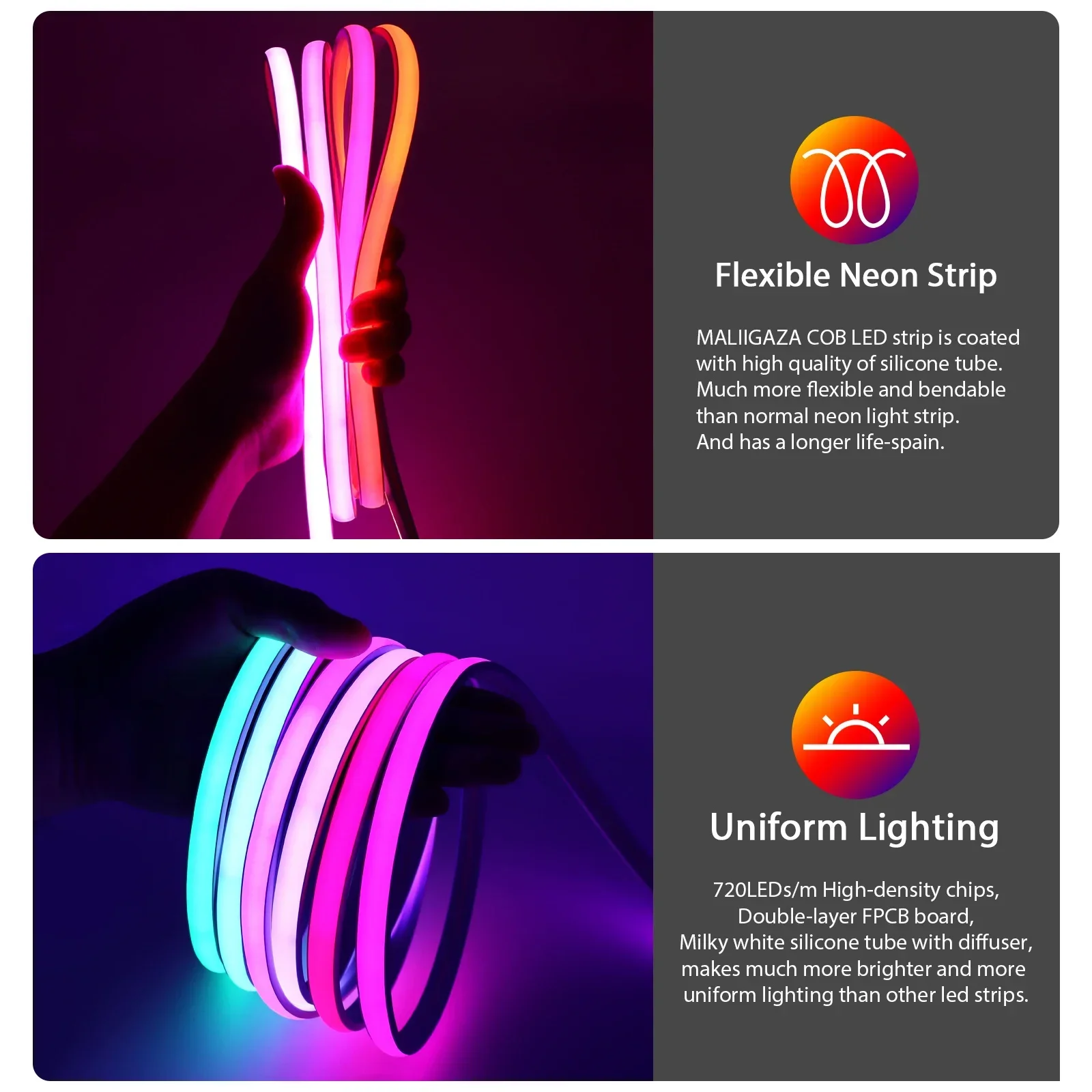 12V 24V IP68 RGBIC COB LED Şer - Outdoor Power Strip Weatherproof incelemesi ve fiyatı