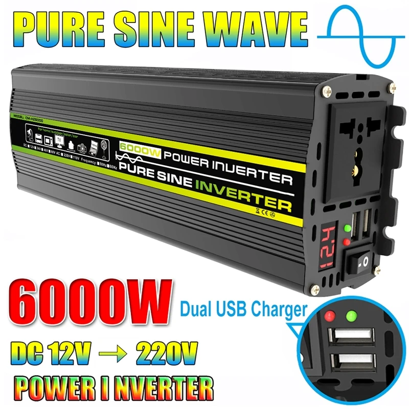 6000W DC12/24V AC 220V saf sin - Outdoor Power Transformer incelemesi ve fiyatı