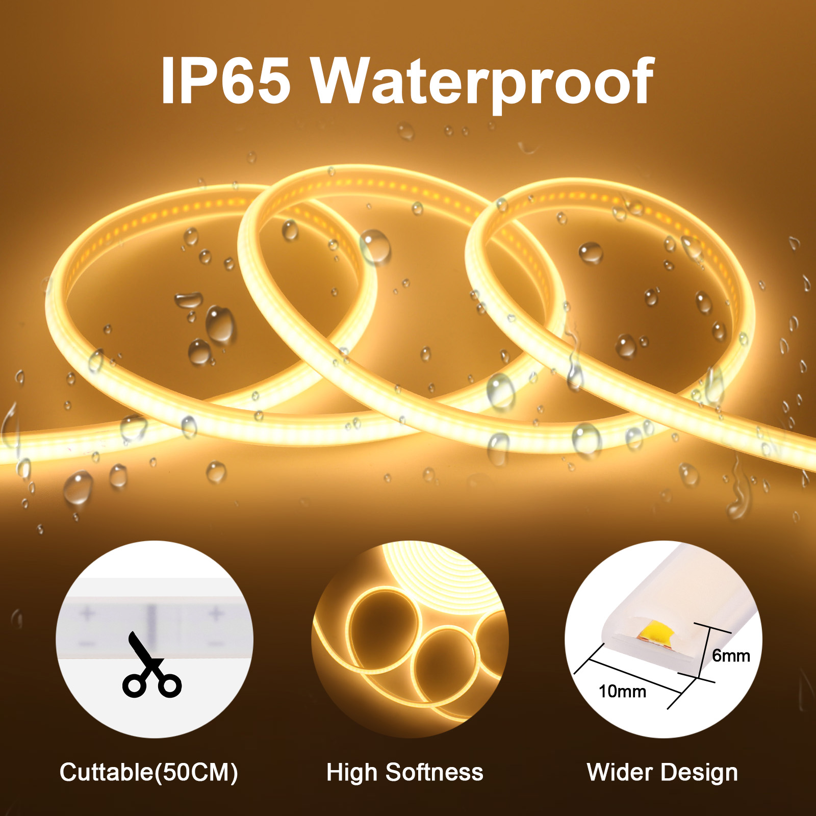Kısılabilir COB LED Şerit Işık - Outdoor Power Strip Weatherproof incelemesi ve fiyatı